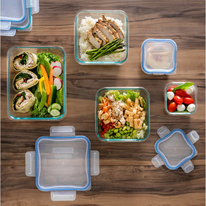Total Solutions Glass Food Storage Container Set of 10